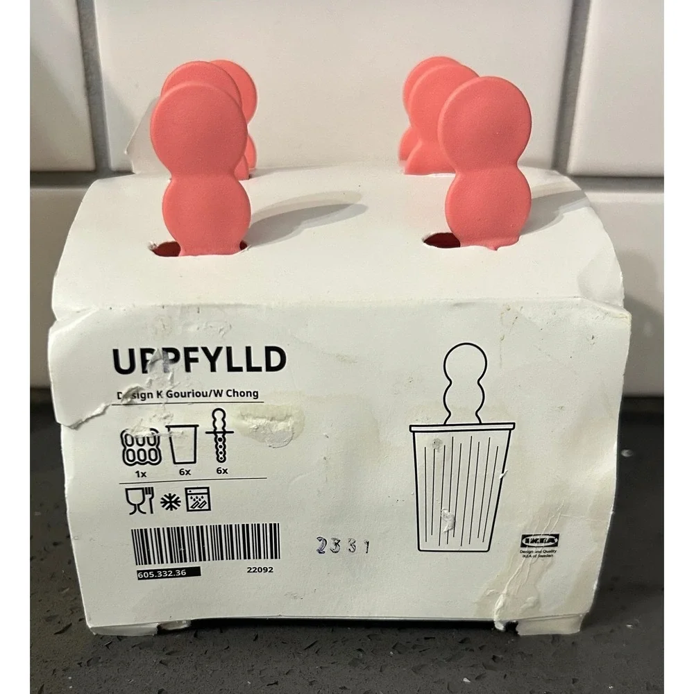 New IKEA Popsicle Ice Pop Mold Maker‎ Molds Pink Yellow Set of 6